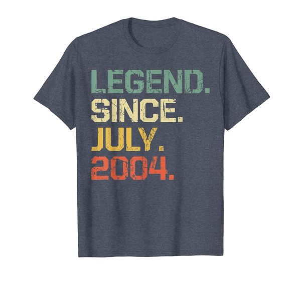 legend since july 2004 t-shirt- 15 years old shirt gift, White;black 
legend since july 2004 t-shirt- 15 years old shirt gift, White;black