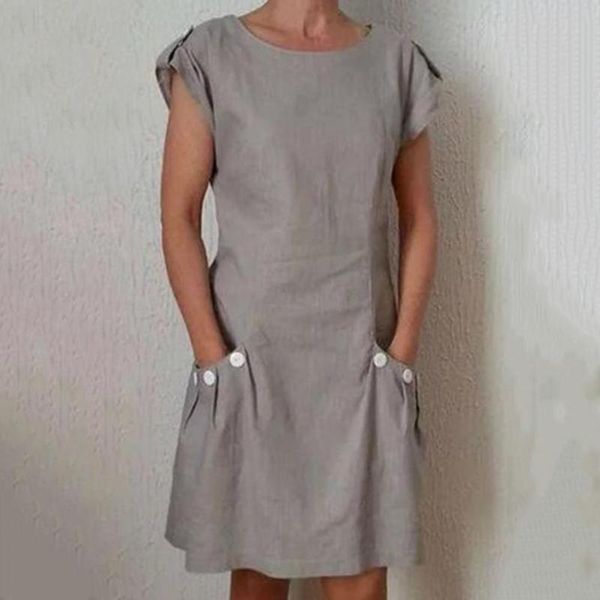 casual dresses 2021 fashion simple comfortable cotton dress buttons all match loose solid color lady for daily wear, Black;gray
casual dresses 2021 fashion simple comfortable cotton dress buttons all match loose solid color lady for daily wear, Black;gray