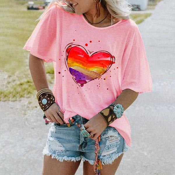 women's blouses & shirts feitong women blouse love heart printed o-neck pullover short sleeves shirt summer pink oversize, White
women's blouses & shirts feitong women blouse love heart printed o-neck pullover short sleeves shirt summer pink oversize, White