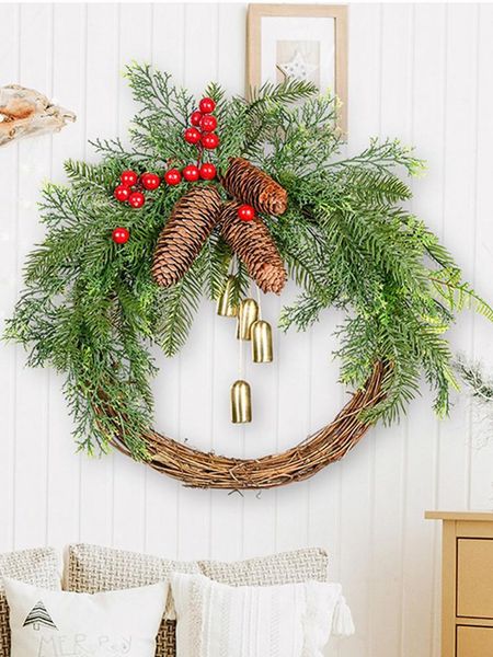 christmas decorations front door wreaths artificial wreath garlands decorated with pine cones bell and rattan for wall home 1
christmas decorations front door wreaths artificial wreath garlands decorated with pine cones bell and rattan for wall home 1