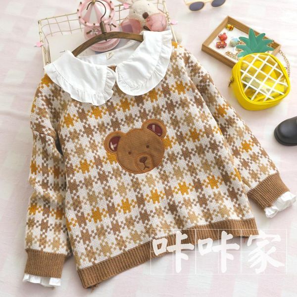 women's sweaters harajuku warm winter girl sweater plaid bear pattern knitted o-neck kawaii female pullover womens thick, White;black
women's sweaters harajuku warm winter girl sweater plaid bear pattern knitted o-neck kawaii female pullover womens thick, White;black