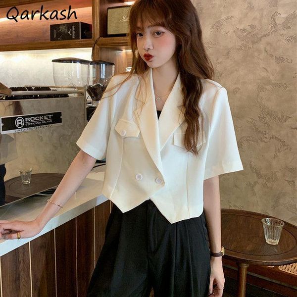 women's suits & blazers women crops chic stylish solid notched ulzzang summer ins double breasted sweet style students outerwear basic, White;black
women's suits & blazers women crops chic stylish solid notched ulzzang summer ins double breasted sweet style students outerwear basic, White;black