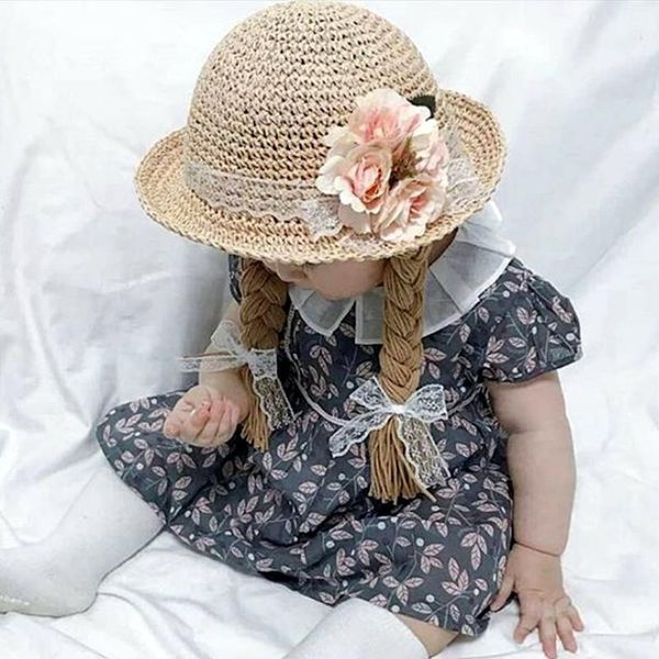 spring summer baby kids girl sun block hat beach hair pigtail braid wig cap children girls flower straw arrivals1, Yellow
spring summer baby kids girl sun block hat beach hair pigtail braid wig cap children girls flower straw arrivals1, Yellow