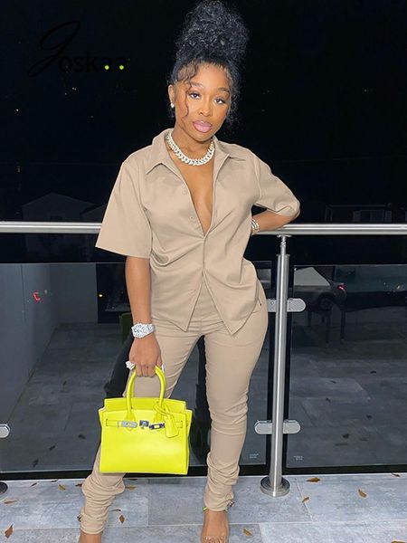 women's two piece pants 2 set women streetwear short sleeve single breasted and matching 2021 fall casual fitness tracksuit, White 
women's two piece pants 2 set women streetwear short sleeve single breasted and matching 2021 fall casual fitness tracksuit, White