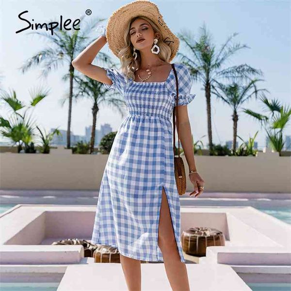 simplee blue square collar plaid women dress summer a-line high waist puff sleeve dress elegant mid-length short-sleeved dress 210329, Black;gray
simplee blue square collar plaid women dress summer a-line high waist puff sleeve dress elegant mid-length short-sleeved dress 210329, Black;gray