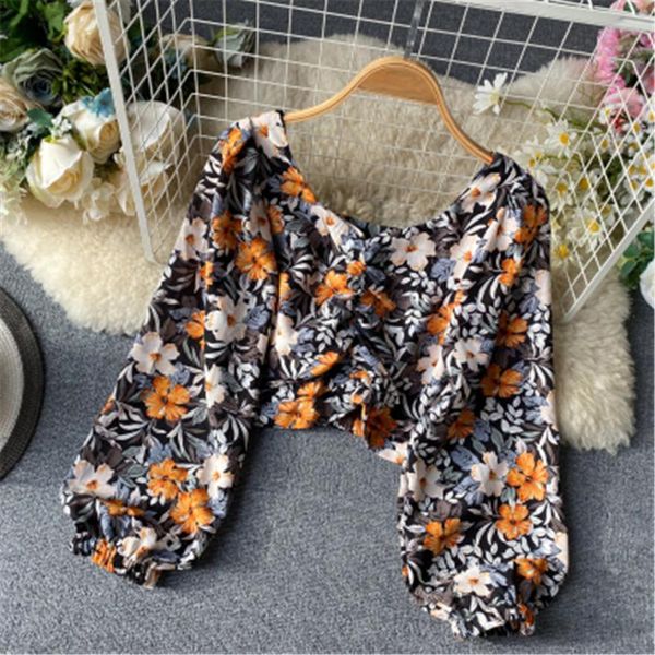 spring summer 2021 floral print women blouses pleated v neck puff sleeve blusa fashion slim fit female short pz2955 women's & shirts, White
spring summer 2021 floral print women blouses pleated v neck puff sleeve blusa fashion slim fit female short pz2955 women's & shirts, White