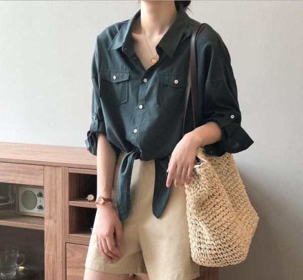 women's blouses & shirts 2021 feminina women shirt retro loose design sense niche lace up spring lapel ladies blouse streetwear, White
women's blouses & shirts 2021 feminina women shirt retro loose design sense niche lace up spring lapel ladies blouse streetwear, White