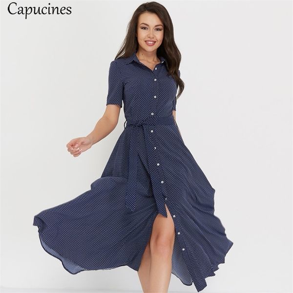 capucines women dot print button shirt dress summer short sleeve turn-down collar belt a line casual midi dresses vestidos 210630, Black;gray
capucines women dot print button shirt dress summer short sleeve turn-down collar belt a line casual midi dresses vestidos 210630, Black;gray
