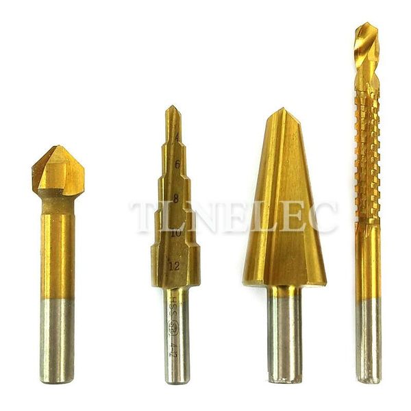 professional drill bits style titanium-plated bit triangular shank step chamfering knife umbrella-type saw high speed steel
professional drill bits style titanium-plated bit triangular shank step chamfering knife umbrella-type saw high speed steel