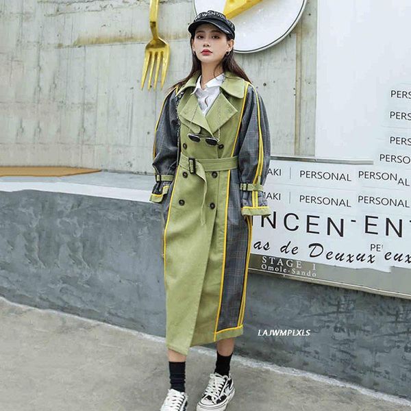 women's trench coats spring casual patchwork plaid windbreaker for women lapel long sleeve high waist sashes hit color coat female 2021, Tan;black
women's trench coats spring casual patchwork plaid windbreaker for women lapel long sleeve high waist sashes hit color coat female 2021, Tan;black