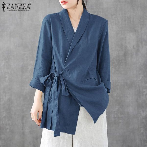 women's blouses & shirts vintage fashion casual lace up tunic poncho shirt asymmetric thin women long sleeve blazer autumn styli, White
women's blouses & shirts vintage fashion casual lace up tunic poncho shirt asymmetric thin women long sleeve blazer autumn styli, White