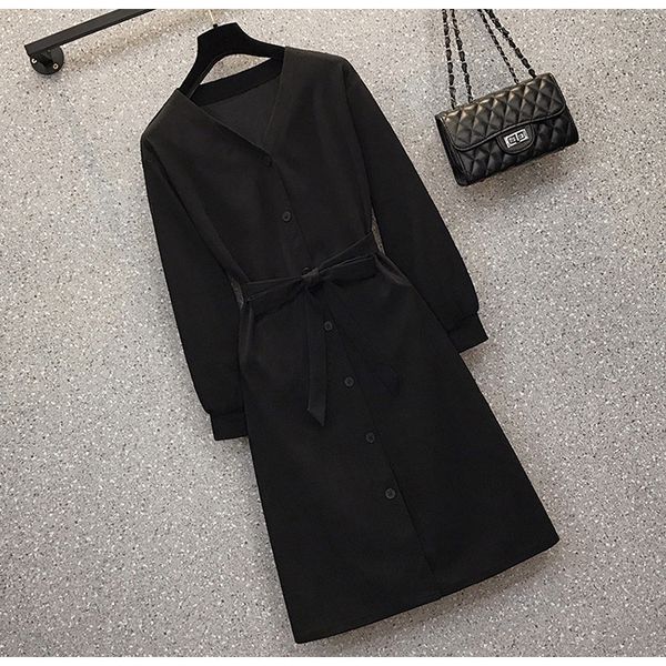 factory6ctv factorydvfh new size 2021 korean large spring slightly fat mm french slim age reducing waist dress, Black;gray
factory6ctv factorydvfh new size 2021 korean large spring slightly fat mm french slim age reducing waist dress, Black;gray
