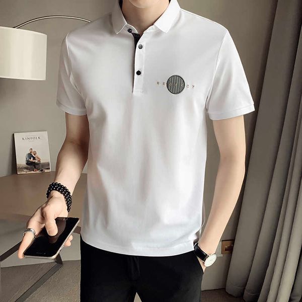 patch embroidery polo shirts men summer short sleeve lapel tee casual slim business social polo hombre black white 210527, White;black
patch embroidery polo shirts men summer short sleeve lapel tee casual slim business social polo hombre black white 210527, White;black
