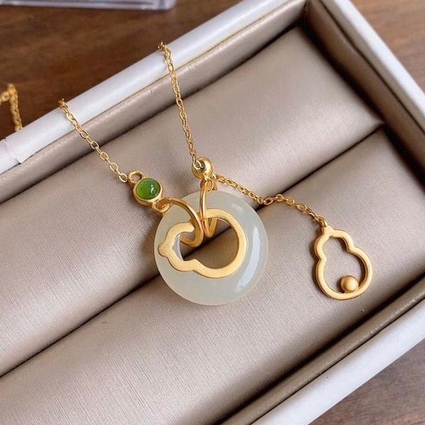 chains silver inlaid natural hetian jade gourd pendant necklace chinese style retro unique ancient gold craft women's brand jewelry
chains silver inlaid natural hetian jade gourd pendant necklace chinese style retro unique ancient gold craft women's brand jewelry