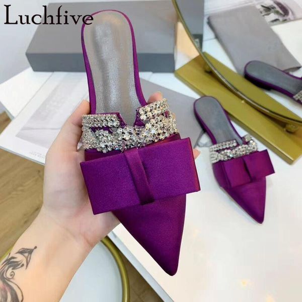 slippers crystal bowtie woman flats slides ladies shoes pointed toe purple zapatos mujer, Black
slippers crystal bowtie woman flats slides ladies shoes pointed toe purple zapatos mujer, Black