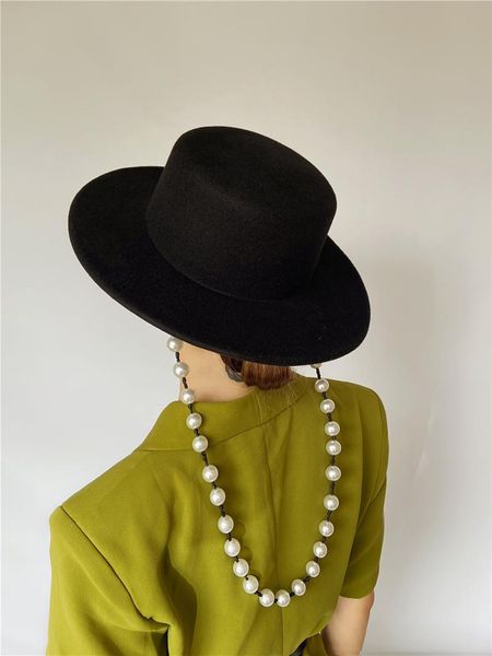 berets 202111-shi designer style bid pearl ribbon lady fedoras cap women leisure panama jazz hat, Blue;gray
berets 202111-shi designer style bid pearl ribbon lady fedoras cap women leisure panama jazz hat, Blue;gray