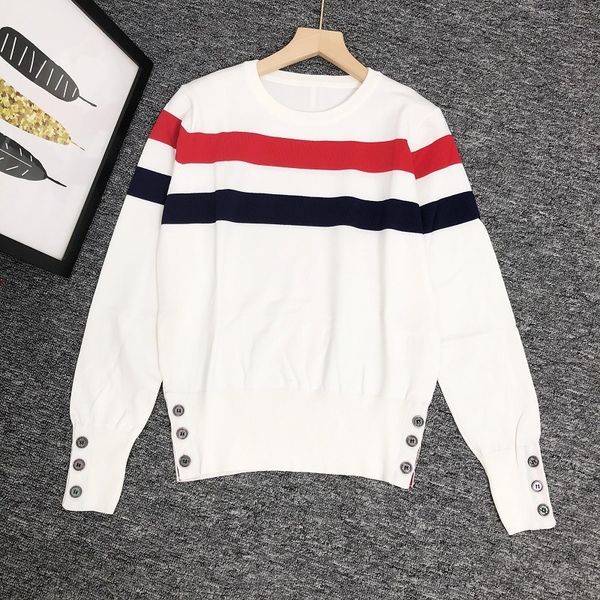 70% off tb 2021 spring summer new women's pullover long sleeve contrast red and blue stripe round neck knitted top, White;black
70% off tb 2021 spring summer new women's pullover long sleeve contrast red and blue stripe round neck knitted top, White;black