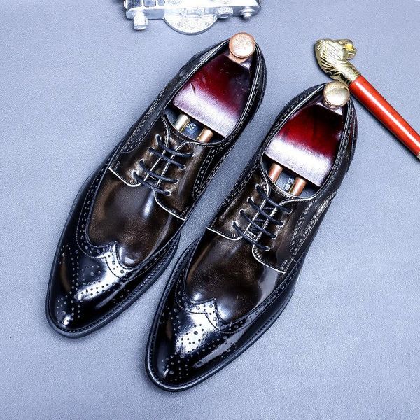 dress shoes 89815 leather business genuine casual shiny patent retro rub colored trend wear resistance men's, Black
dress shoes 89815 leather business genuine casual shiny patent retro rub colored trend wear resistance men's, Black