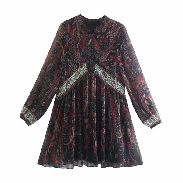 casual dresses pinkou women fashion paisley print mini dress long sleeve patchwork straight style female vintage autumn qa265, Black;gray
casual dresses pinkou women fashion paisley print mini dress long sleeve patchwork straight style female vintage autumn qa265, Black;gray