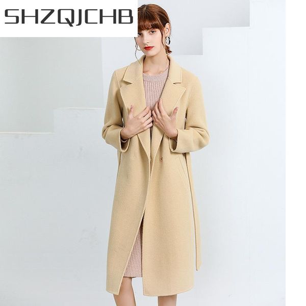 women's wool & blends shzq elegant ladies 80% coat female spring autumn manteau femme hiver 2021 korean vintage blend belt woolen jacke, Black
women's wool & blends shzq elegant ladies 80% coat female spring autumn manteau femme hiver 2021 korean vintage blend belt woolen jacke, Black