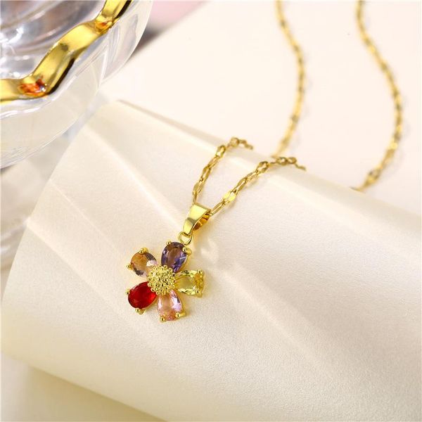 pendant necklaces flower pedant necklace for women fashion jewelry gold zircon titanium steel simple lip chain clavicle, Silver
pendant necklaces flower pedant necklace for women fashion jewelry gold zircon titanium steel simple lip chain clavicle, Silver