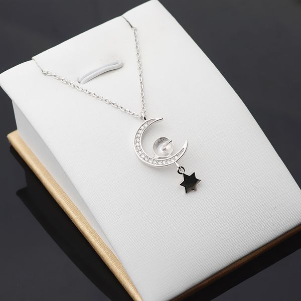 s925 silver star moon pendant female 8-9 pearl necklace set chain diy jewelry accessories inlaid 388
s925 silver star moon pendant female 8-9 pearl necklace set chain diy jewelry accessories inlaid 388