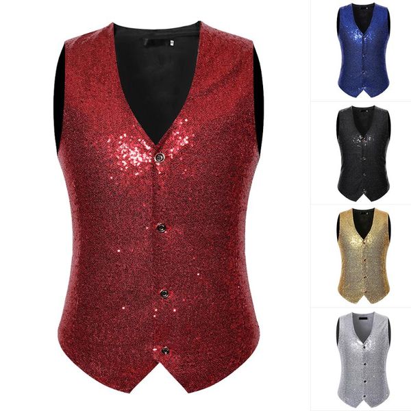 men's vests men stylish suit blazer business wedding party button waistcoat vest gold sequins single-breasted performance, Black;white
men's vests men stylish suit blazer business wedding party button waistcoat vest gold sequins single-breasted performance, Black;white