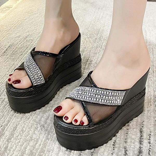 slippers rimocy women's mesh breathable chunky platform 2021 fashion pearl thick bottom wedges slides woman open toe shoes mujer, Black
slippers rimocy women's mesh breathable chunky platform 2021 fashion pearl thick bottom wedges slides woman open toe shoes mujer, Black