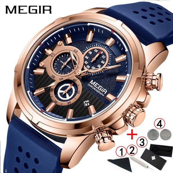 wristwatches mens watches megir silicone military sport men chronograph clock wristwatch 2021 relogio masculino, Slivery;brown
wristwatches mens watches megir silicone military sport men chronograph clock wristwatch 2021 relogio masculino, Slivery;brown