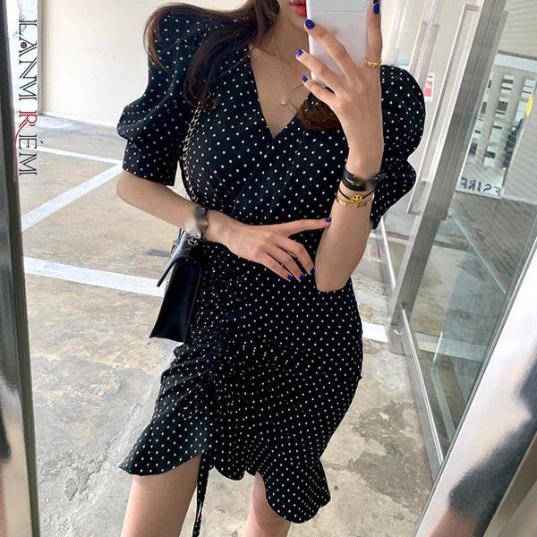 women black dot irregular zipper shirring dress v- neck short sleeve loose fit fashion spring summer 2f0146 210507, Black;gray
women black dot irregular zipper shirring dress v- neck short sleeve loose fit fashion spring summer 2f0146 210507, Black;gray