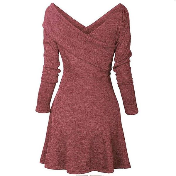 casual dresses fashion women winter knitted dress loose v neck knit long sleeve solid mini warn clothing, Black;gray
casual dresses fashion women winter knitted dress loose v neck knit long sleeve solid mini warn clothing, Black;gray