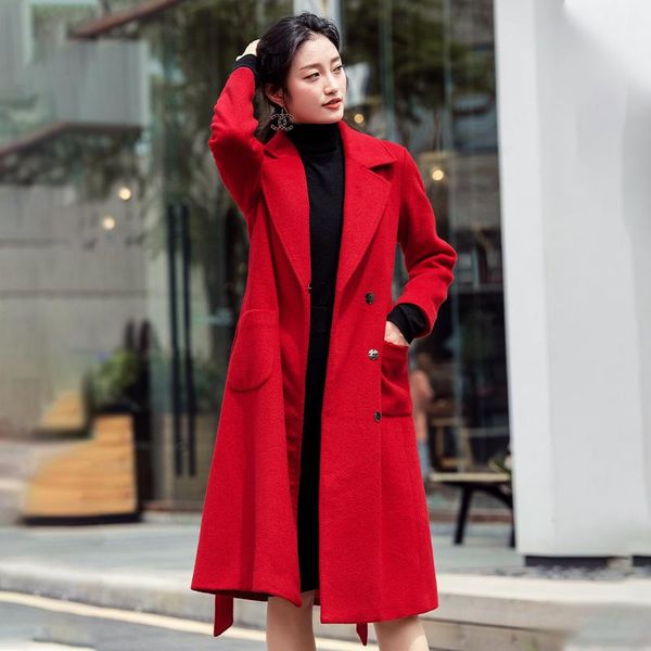 women's wool & blends thicken blend coat women long sleeve turn-down collar outwear jacket casual autumn winter elegant overcoat, Black
women's wool & blends thicken blend coat women long sleeve turn-down collar outwear jacket casual autumn winter elegant overcoat, Black