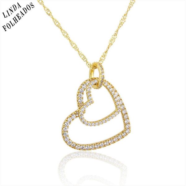pendant necklaces arrived heart-to-heart fashion necklace gold-plated copper inlaid with zircon jewelry gift, Silver
pendant necklaces arrived heart-to-heart fashion necklace gold-plated copper inlaid with zircon jewelry gift, Silver