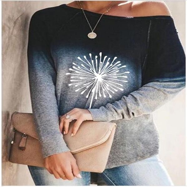 women's t-shirt cogoxo autumn 2021 women o-neck gradient elements single bunch dandelion printing long sleeve hip hop loose, White
women's t-shirt cogoxo autumn 2021 women o-neck gradient elements single bunch dandelion printing long sleeve hip hop loose, White