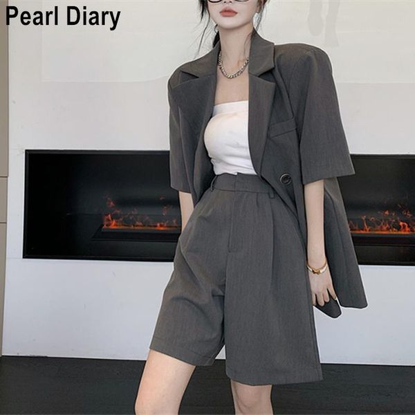 women's tracksuits blazer sets summer 2 two piece set women outfits short sleeve thin and high waist suit pants vintage shorts, Gray
women's tracksuits blazer sets summer 2 two piece set women outfits short sleeve thin and high waist suit pants vintage shorts, Gray