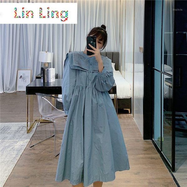 casual dresses linling korean fashion loose long-sleeved dress women's spring summer 2021 gothic pleated midi vestido feminino, Black;gray
casual dresses linling korean fashion loose long-sleeved dress women's spring summer 2021 gothic pleated midi vestido feminino, Black;gray