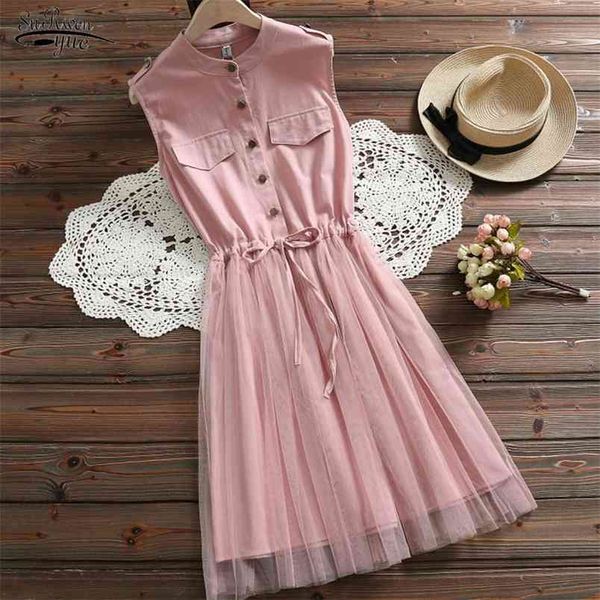 casual lace chic dresses women summer dress cotton mesh pink belt waist sleeveless elegant vestidos clothing 3518 210421, White;black
casual lace chic dresses women summer dress cotton mesh pink belt waist sleeveless elegant vestidos clothing 3518 210421, White;black