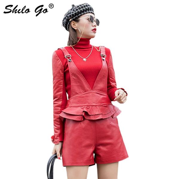 streetwear leather playsuits womens elegant deep v neck strap ruffles waist sheepskin genuine wide leg overalls female women's jumpsuit, Black;white
streetwear leather playsuits womens elegant deep v neck strap ruffles waist sheepskin genuine wide leg overalls female women's jumpsuit, Black;white