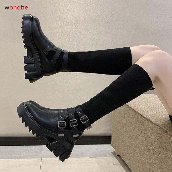wohdhe women knee boots platform elastic fabric pu leather thick bottom boots long motorcycle autumn shoes female black 2020
wohdhe women knee boots platform elastic fabric pu leather thick bottom boots long motorcycle autumn shoes female black 2020