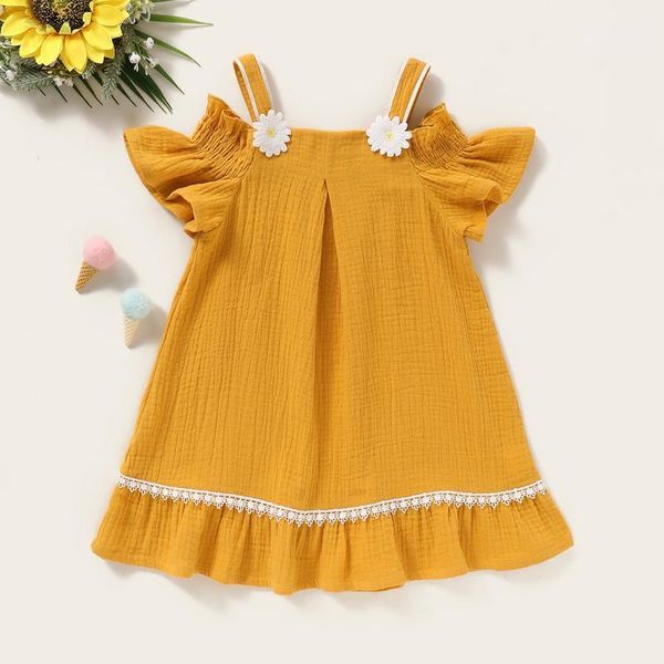 girl's dresses 2021 summer children clothing yellow shoulderless princess dress pure color cotton 1 year old baby girl party fashion1, Red;yellow
girl's dresses 2021 summer children clothing yellow shoulderless princess dress pure color cotton 1 year old baby girl party fashion1, Red;yellow