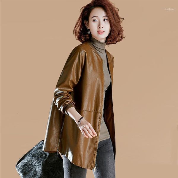 brown mid long faux leather jacket plus size women autumn female casual loose tunic large ladies pu coat oversize clothes1, Black
brown mid long faux leather jacket plus size women autumn female casual loose tunic large ladies pu coat oversize clothes1, Black