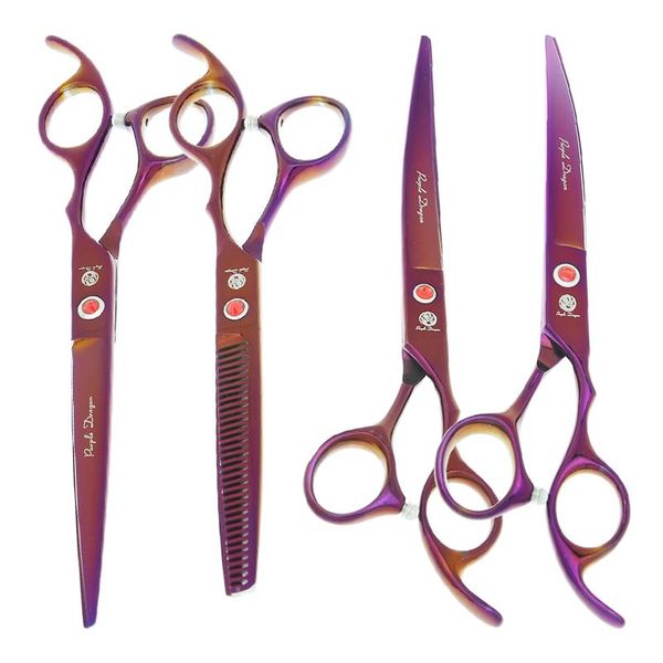 hair scissors purple dragon 7.0" pet grooming straight curved dog cat cutting thinning shears kit tesoura b0020b
hair scissors purple dragon 7.0" pet grooming straight curved dog cat cutting thinning shears kit tesoura b0020b