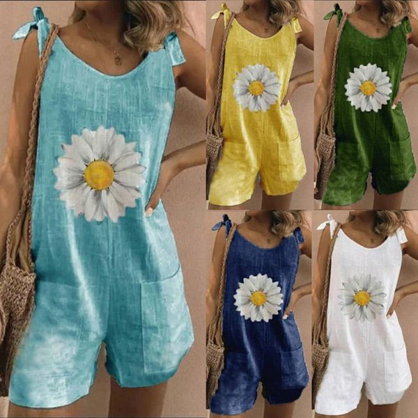 38# women rompers cotton line bandage daisy print pockets suspenders pants shorts jumpsuit summer 2021 combinaison femme women's jumpsu, Black;white
38# women rompers cotton line bandage daisy print pockets suspenders pants shorts jumpsuit summer 2021 combinaison femme women's jumpsu, Black;white