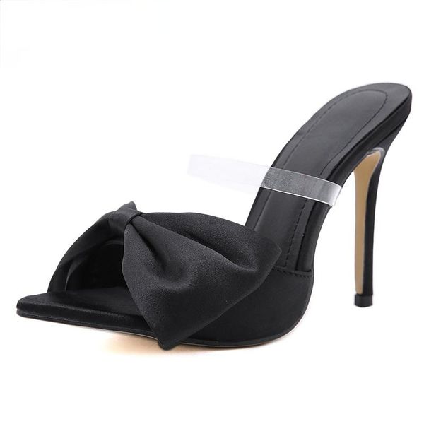 slippers fashion silk butterfly-knot patchwork pvc shallow 2021 summer head peep toe stiletto high heels sandalias mujer, Black
slippers fashion silk butterfly-knot patchwork pvc shallow 2021 summer head peep toe stiletto high heels sandalias mujer, Black