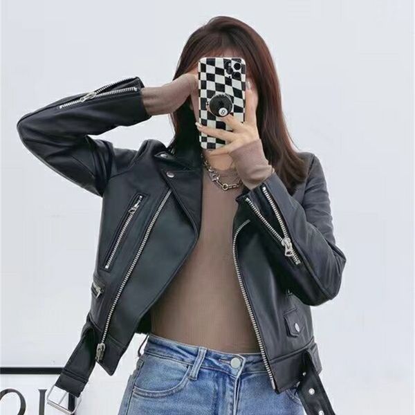 2021 autumn and winter new locomotive fashion cool leather clothes temperament ins women's coat handsome style, Black
2021 autumn and winter new locomotive fashion cool leather clothes temperament ins women's coat handsome style, Black