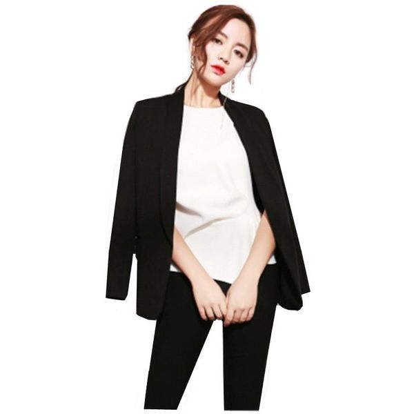 women blazer jacket fashion basic casual solid no button long sleeve work suit coat office lady elegant blazers women's suits &, White;black
women blazer jacket fashion basic casual solid no button long sleeve work suit coat office lady elegant blazers women's suits &, White;black