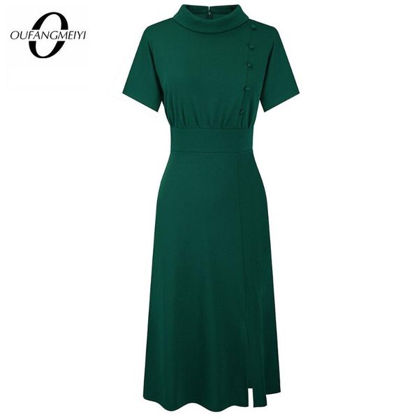 casual dresses women classic solid color elegant stand neck buttons charming side split party work dress ea238, Black;gray
casual dresses women classic solid color elegant stand neck buttons charming side split party work dress ea238, Black;gray