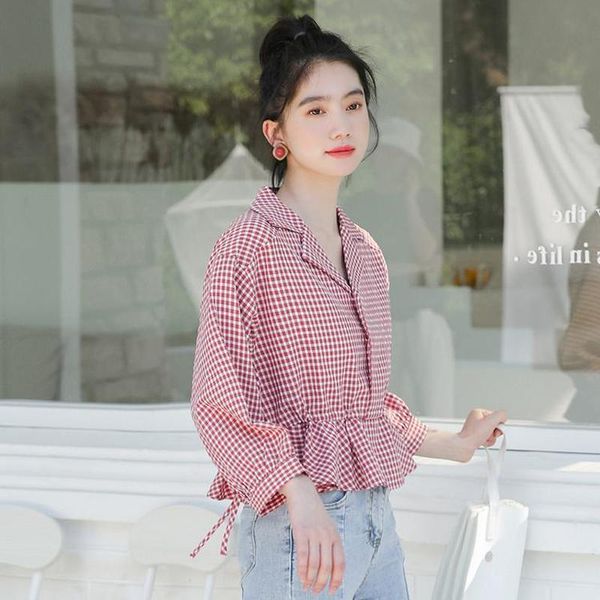 women's blouses & shirts real po 2021 red plaid shirt female v-neck heart machine design feeling exposed clavicle niche foreign style s, White
women's blouses & shirts real po 2021 red plaid shirt female v-neck heart machine design feeling exposed clavicle niche foreign style s, White
