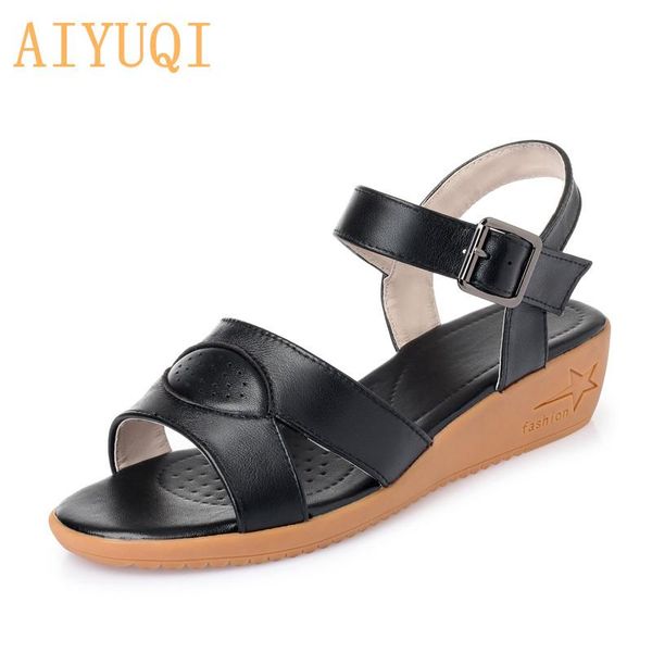 dress shoes aiyuqi sandals female 2021 summer genuine leather wedge student plus size 42 43, Black
dress shoes aiyuqi sandals female 2021 summer genuine leather wedge student plus size 42 43, Black