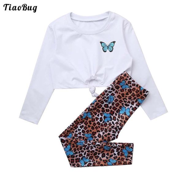 tiaobug kids girls clothes set long sleeve round neckline straps crop with leopard pants butterflies print casual suit clothing sets, White
tiaobug kids girls clothes set long sleeve round neckline straps crop with leopard pants butterflies print casual suit clothing sets, White